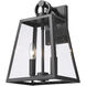 Lautner 2 Light 14.63 inch Natural Black Outdoor Wall Light